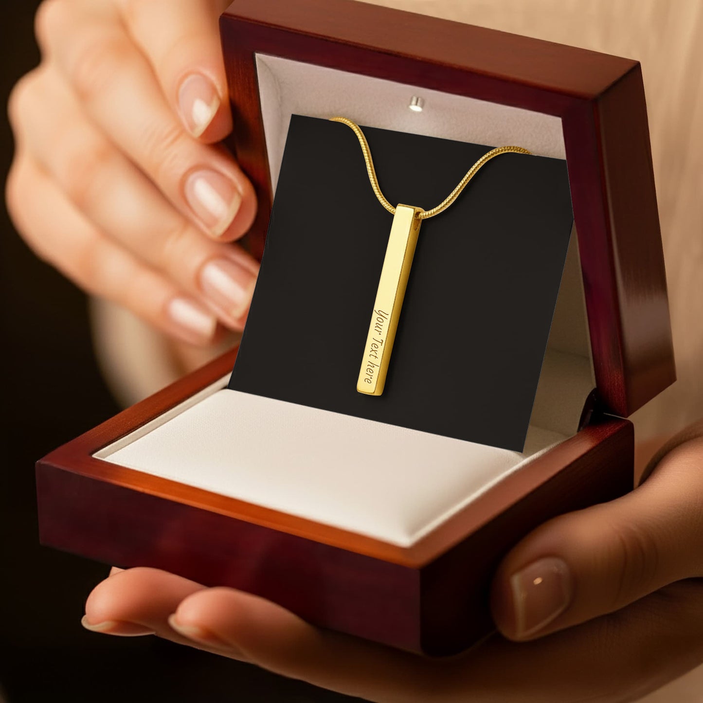 Engraved 4-Sided Name Necklace