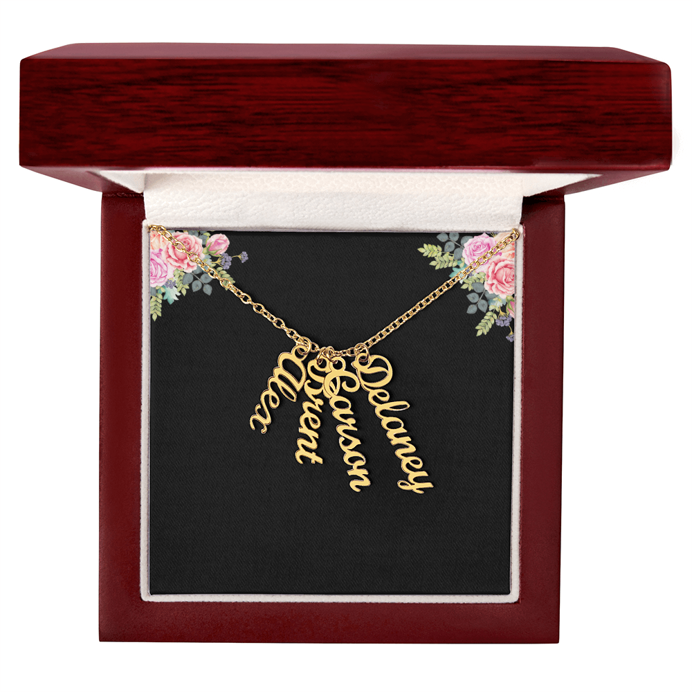 Personalized Vertical Multiple Name Necklace