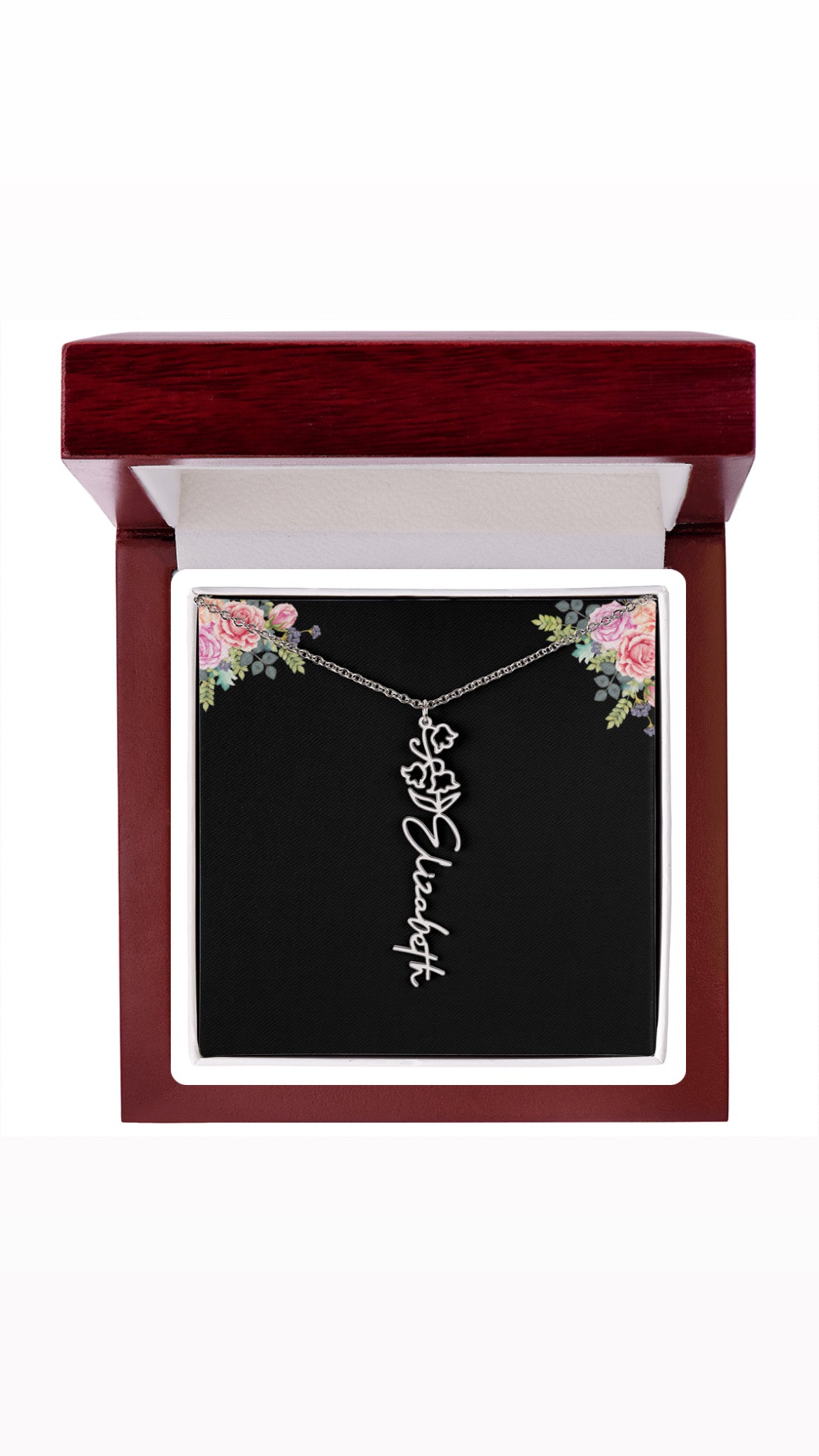 Birth Month Flower Name Necklace