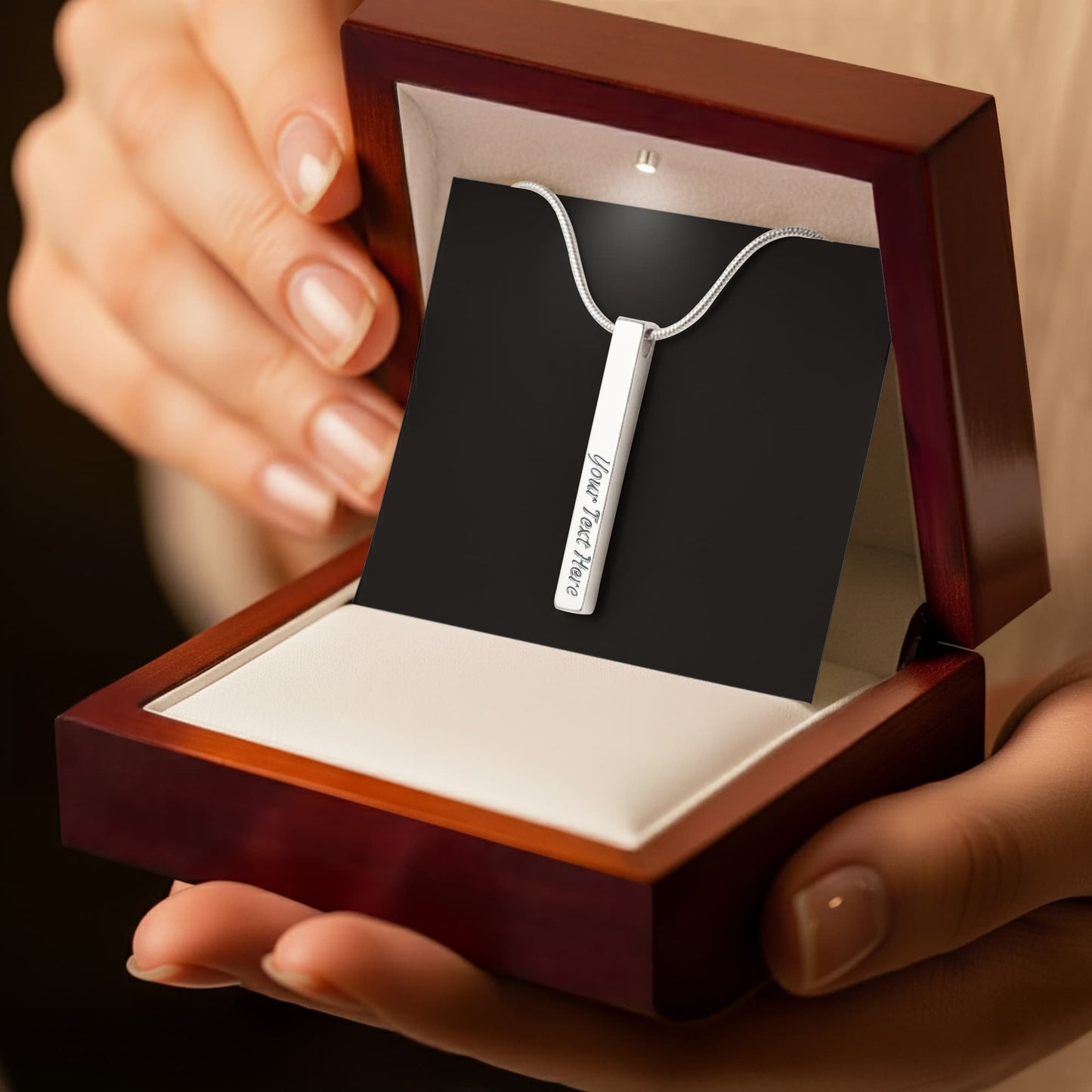 Engraved 4-Sided Name Necklace