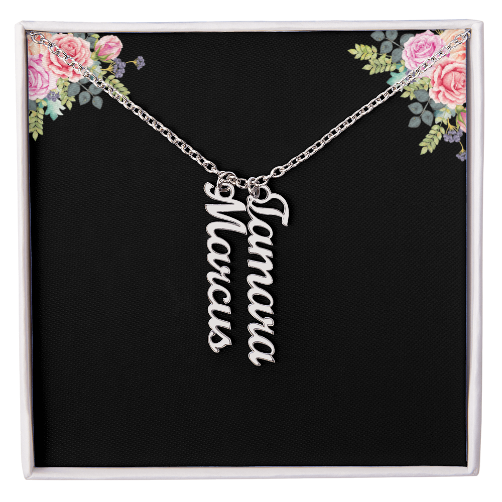 Personalized Vertical Multiple Name Necklace