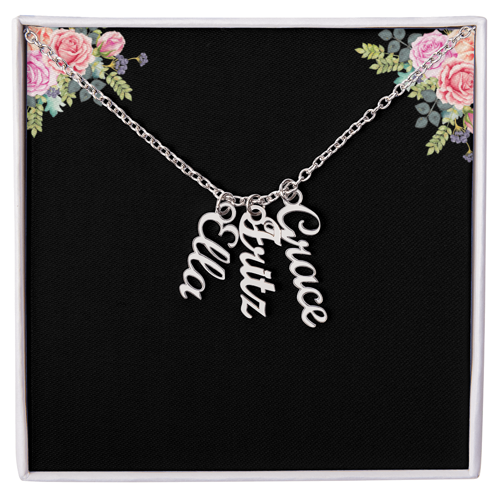 Personalized Vertical Multiple Name Necklace
