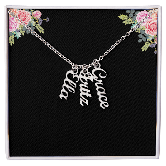 Personalized Vertical Multiple Name Necklace