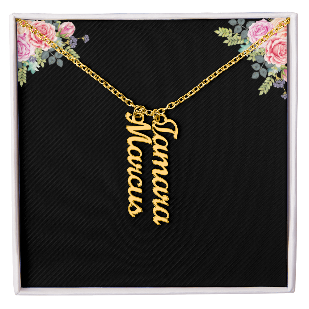 Personalized Vertical Multiple Name Necklace