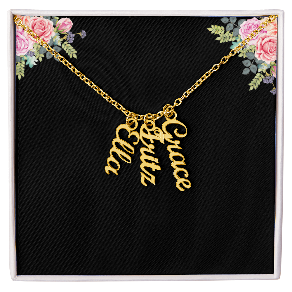 Personalized Vertical Multiple Name Necklace