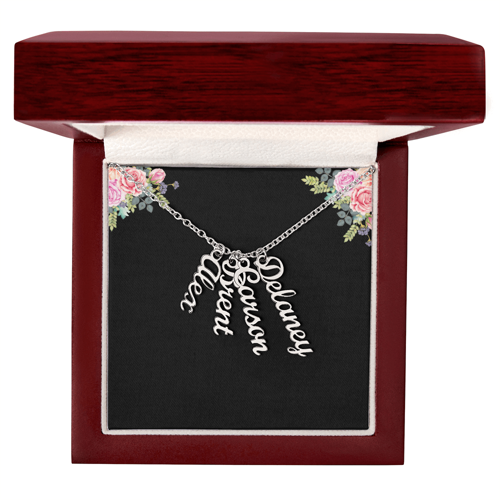 Personalized Vertical Multiple Name Necklace