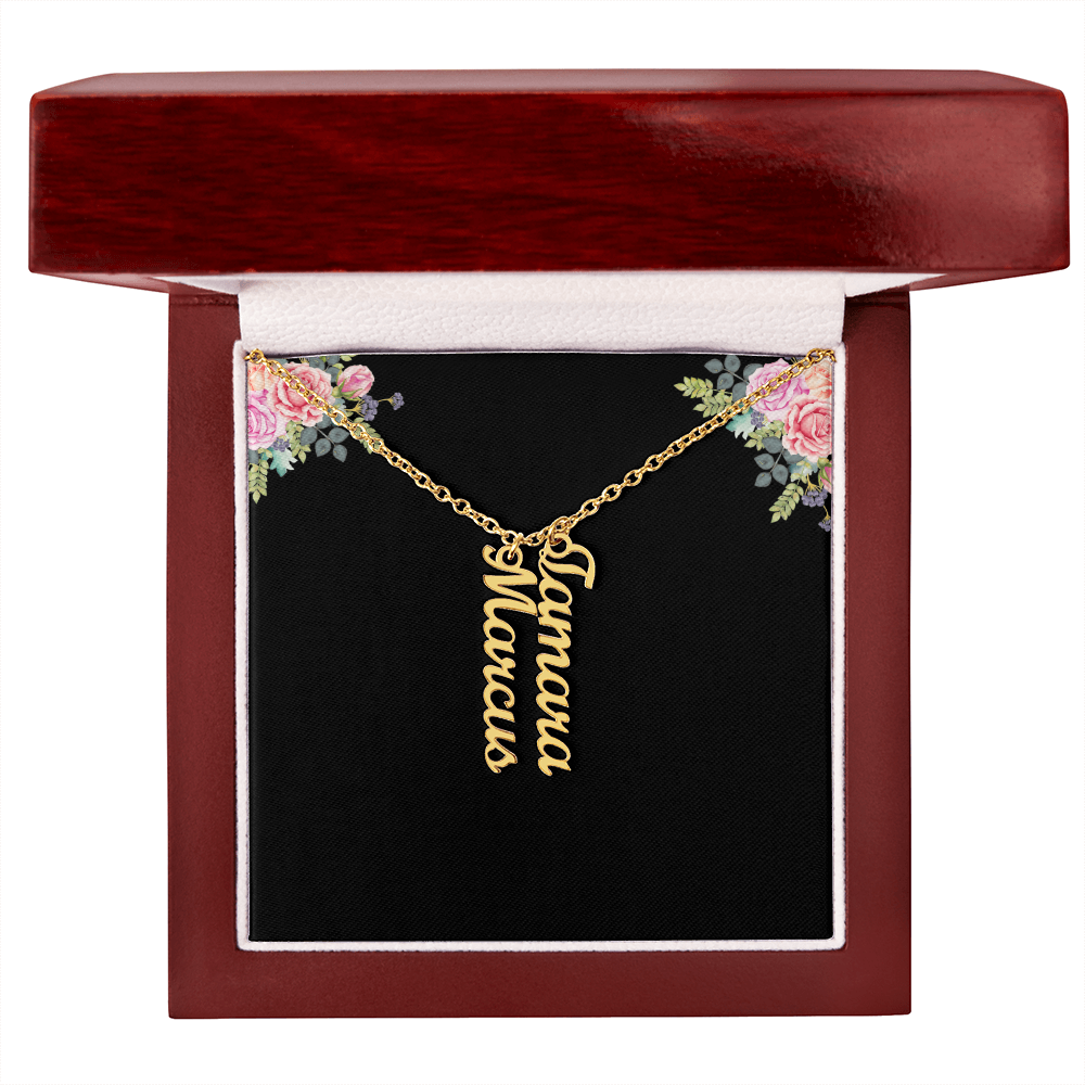 Personalized Vertical Multiple Name Necklace