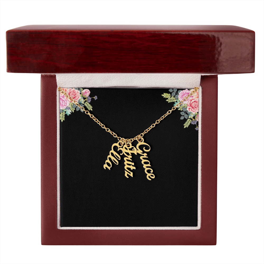 Personalized Vertical Multiple Name Necklace
