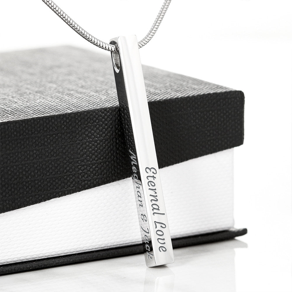Engraved 4-Sided Name Necklace