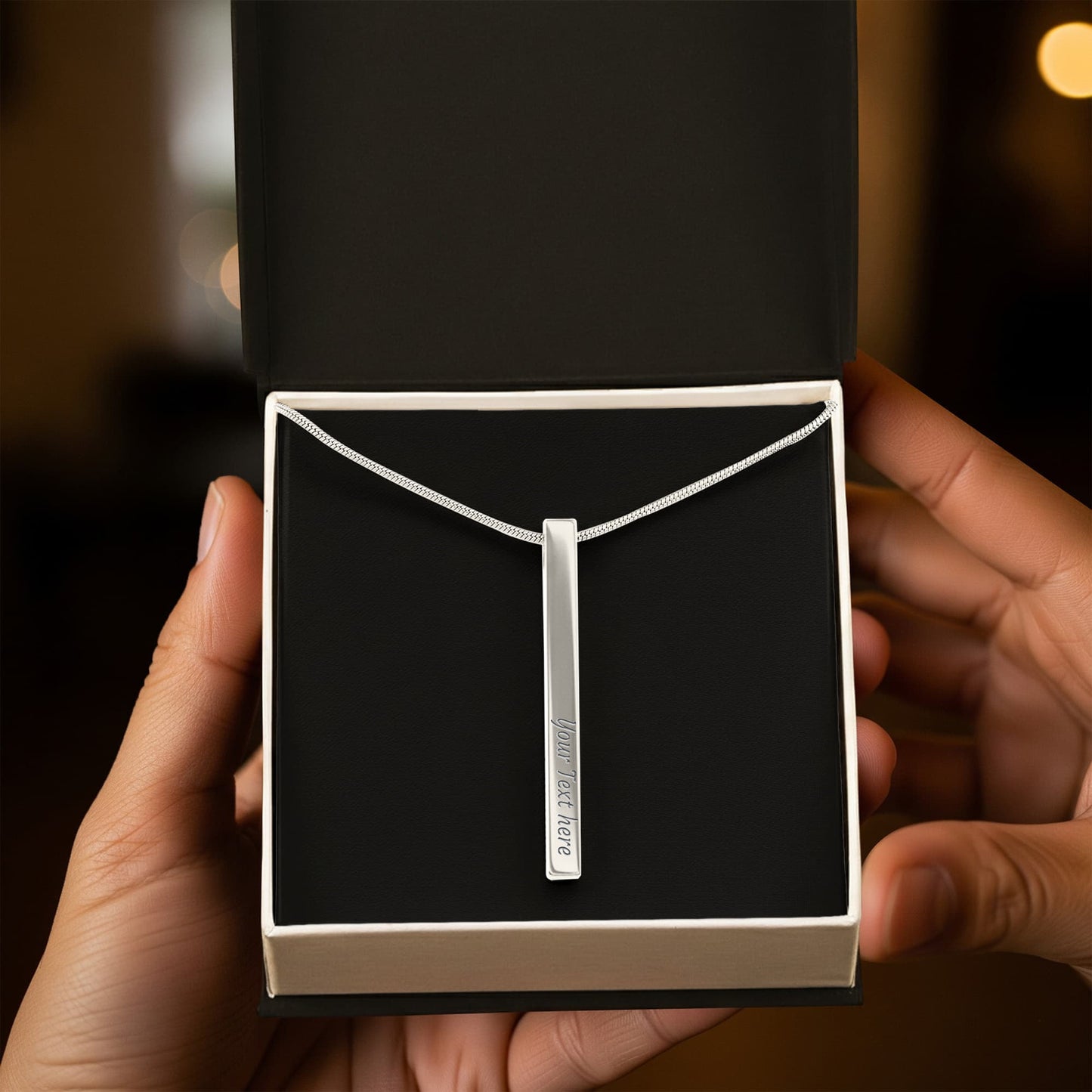 Engraved 4-Sided Name Necklace